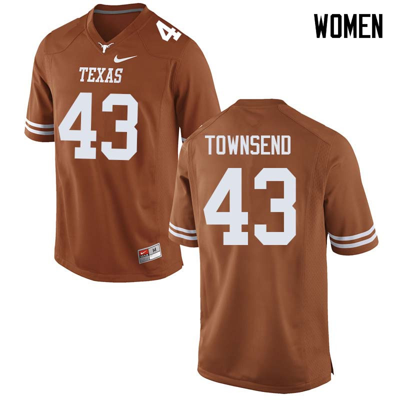 Women #43 Cameron Townsend Texas Longhorns College Football Jerseys Sale-Orange